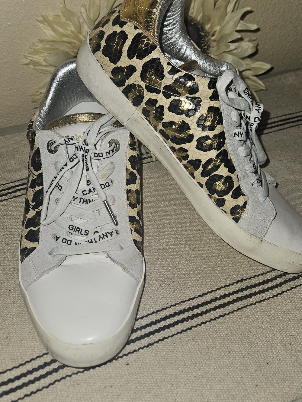 Zadig & Voltaire Leo Wild Sneakers with Gold Accents